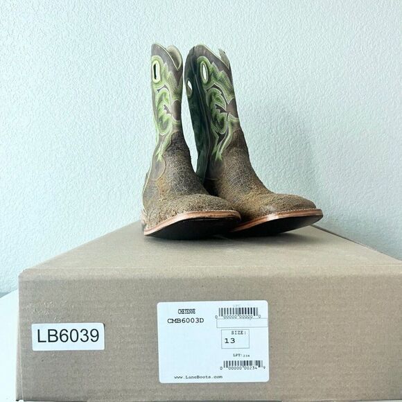 NEW Capitan CHEYENNE Mens Cowboy Boots 13D Western Square Toe Brown Leather sole - Picture 9 of 10